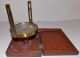 Vintage Quality Rare Brass Compass - Orig Wood Case - Calculate Distance & Direction Compasses photo 3