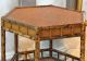 A Mid Century Faux Bamboo Octagonal Two Tier Side Table W Rattan Weave Top/shelf Post-1950 photo 2
