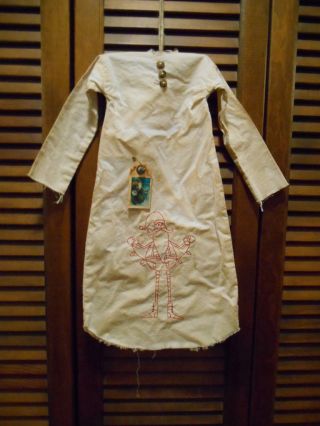 Primitive Decor Redwork Santa With Lights Nightshirt,  Cupboard,  Grungy,  Christmas photo