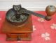 Charming Antique Victorian Baby Food Mill Cast Iron & Wood Grinder Victorian photo 2