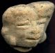 Pre - Columbian Aztec Mazapan Terracotta Figure Head,  Ca; 700 - 1200ad The Americas photo 2