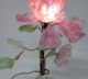 Stunning Vintage Handmade Opalescent Art Glass Boudoir Table Lamp Pink Flower Vg Art Deco photo 10