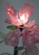 Stunning Vintage Handmade Opalescent Art Glass Boudoir Table Lamp Pink Flower Vg Art Deco photo 1