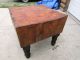 Huge Antique Butcher Block Table - Deeply Worn,  Distressed,  Chipped Lovely 1900-1950 photo 10