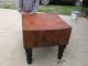 Huge Antique Butcher Block Table - Deeply Worn,  Distressed,  Chipped Lovely 1900-1950 photo 1