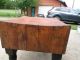 Huge Antique Butcher Block Table - Deeply Worn,  Distressed,  Chipped Lovely 1900-1950 photo 5