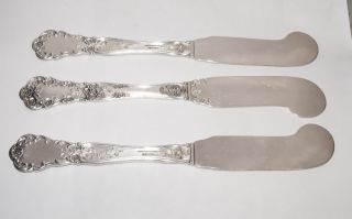 10 Antique Gorham Sterling Butter Knives,  Buttercup Pattern,  1899,  No Monogram photo