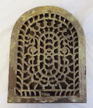 Antique Arched Cast Iron Heat Air Wall Grate Register Cold Return photo