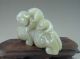 Old Chinese Hetian Jade Carved Double Dragon Carving Dragons photo 2