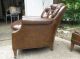 Vintage 60 ' S Century Leather Chair And Ottoman Shiny Brown Look Buy Post-1950 photo 1