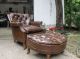 Vintage 60 ' S Century Leather Chair And Ottoman Shiny Brown Look Buy Post-1950 photo 2