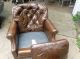 Vintage 60 ' S Century Leather Chair And Ottoman Shiny Brown Look Buy Post-1950 photo 3