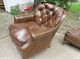 Vintage 60 ' S Century Leather Chair And Ottoman Shiny Brown Look Buy Post-1950 photo 4