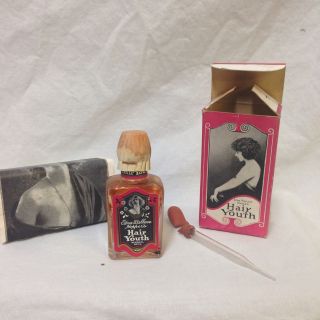 Edna Wallace Hopper ' S Hair Youth Glass Bottle Box Dropper Booklet Vtg photo