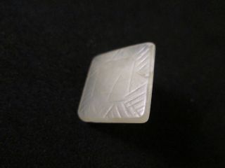Chinese Endo/meije Period (c.  1860 ' S - 1912) Pale Green Square Jade Clothing Button photo
