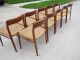 Ten Modern Danish Teak And Woven Chairs By J L Moller Model 75 Post-1950 photo 1