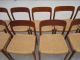 Ten Modern Danish Teak And Woven Chairs By J L Moller Model 75 Post-1950 photo 3