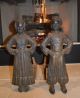 Antique Dutch Hansel & Gretel Fireplace Andirons.  1930 ' S Cast Iron Awesome Look Hearth Ware photo 1