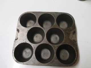 Vintage Scarce Cast Iron Wagner Ware Gem Muffin Short Pan Style R 1336 photo