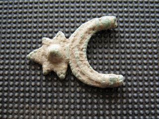 Antiques Byzantine Bronze Earring Found With Metal Detector photo