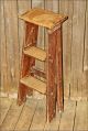 Vtg Wood Ladder 2 Step Kitchen Stool Display Brown Primitive Chic Country Shabby Primitives photo 4