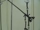 Primitive Antique Hanging Balance Beam Scale Brass Copper Tray Country Store Scales photo 2