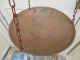 Primitive Antique Hanging Balance Beam Scale Brass Copper Tray Country Store Scales photo 3