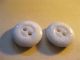 2 Antique Calico/stenciled Sky Blue Buttons Buttons photo 1