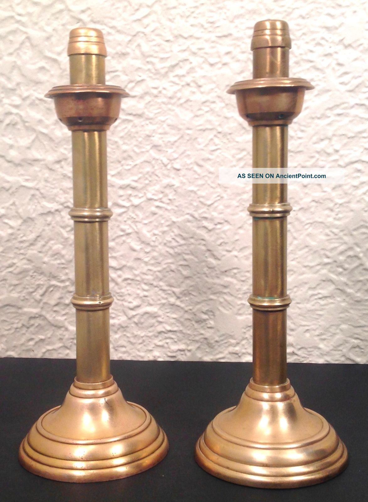 Two Antique Solid Brass Spring Action 13 