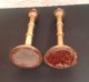 Two Antique Solid Brass Spring Action 13 