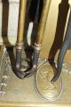 English Victorian Style Brass Fireplace Hearth Tools & Stand Hearth Ware photo 9