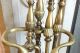 English Victorian Style Brass Fireplace Hearth Tools & Stand Hearth Ware photo 6