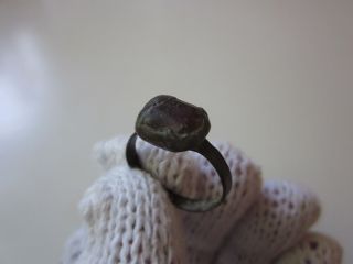 Top Explosive - Ancient Roman Period Bronze Ring With Red Stone (2) photo