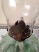 Vintage Glass Oil Lamp Light Green Pressed Glass Order 20th Century photo 2