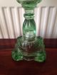 Vintage Glass Oil Lamp Light Green Pressed Glass Order 20th Century photo 4
