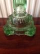 Vintage Glass Oil Lamp Light Green Pressed Glass Order 20th Century photo 5