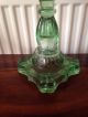 Vintage Glass Oil Lamp Light Green Pressed Glass Order 20th Century photo 8