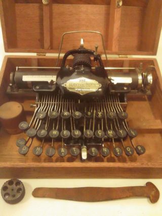 Antique Blickensderfer No 5 Typewriter With Oak Case photo