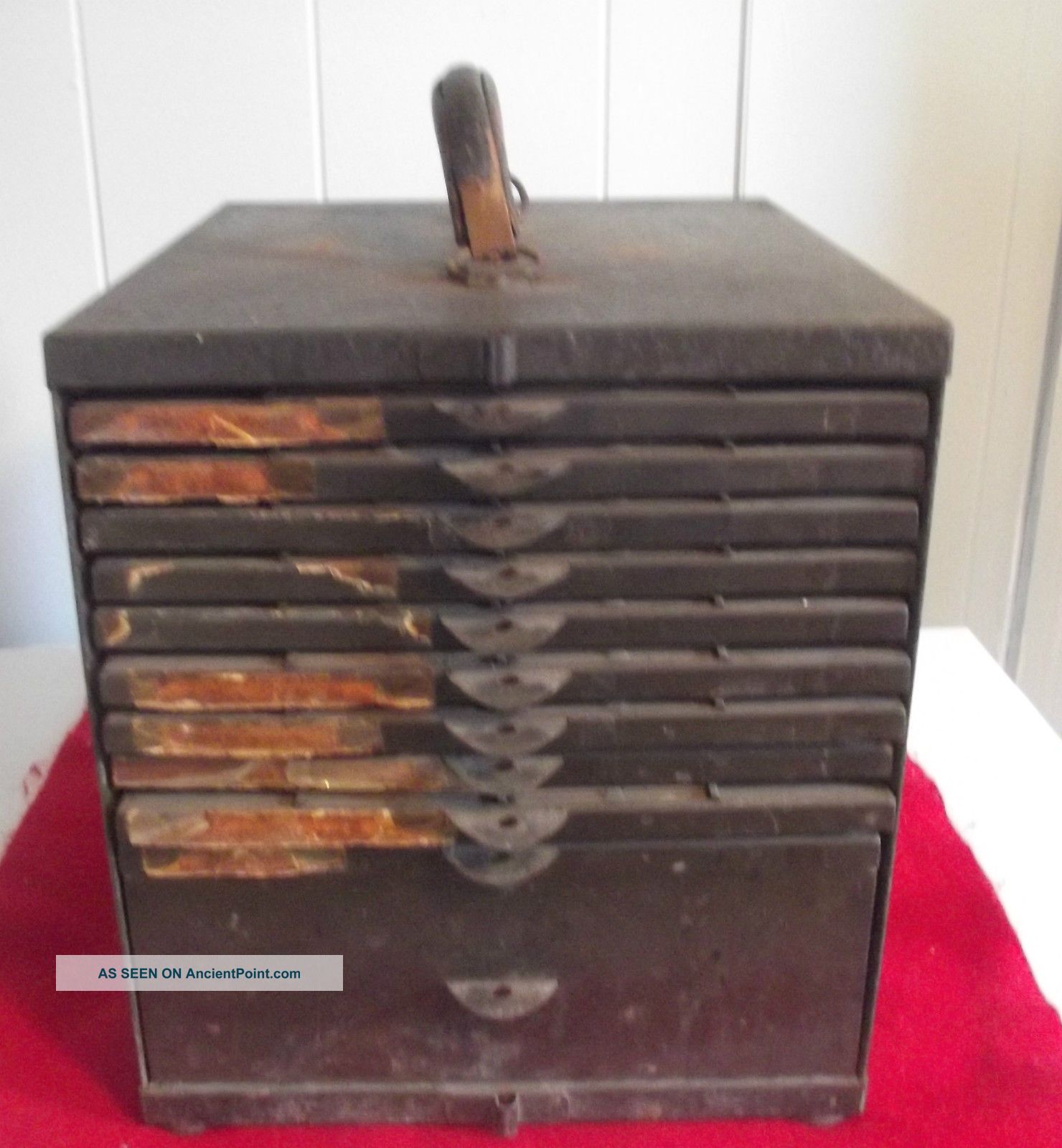Vintage Metal Multigraph Printing Cabinet Case Box Binding, Embossing & Printing photo