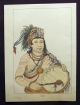 1842 Geo Catlin Handcol Eng Native American Indians - 25cm - Sioux Portraits Native American photo 2