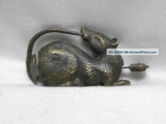 Chinese Old Style Bronze Lucky Mouse Lock And Key Locks & Keys photo