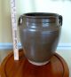 Ancient Chinese Stoneware Pottery Strap Handled Olive Vessel Jar Green Glazed Pots photo 3