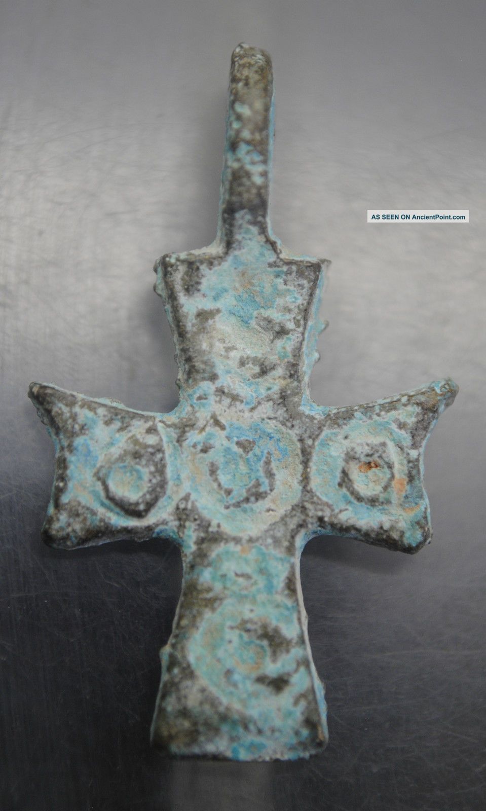 Early Medieval Bronze Crusades Period Byzantine Cross Pendant 11th C Other Antiquities photo