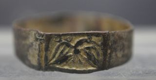 Rare Ancient Roman Silver/silver Gilt Legionary Finger Ring photo