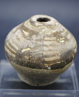 Small Ancient Bronze Age Period Eastern Decorated Vessel 2600 Bc photo