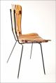 Mid Century Modern Wood Chair Vtg Arthur Umanoff Slat Wooden Danish Iron 50s/60s Post-1950 photo 9
