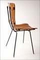Mid Century Modern Wood Chair Vtg Arthur Umanoff Slat Wooden Danish Iron 50s/60s Post-1950 photo 10