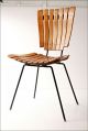 Mid Century Modern Wood Chair Vtg Arthur Umanoff Slat Wooden Danish Iron 50s/60s Post-1950 photo 3