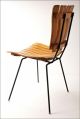 Mid Century Modern Wood Chair Vtg Arthur Umanoff Slat Wooden Danish Iron 50s/60s Post-1950 photo 5