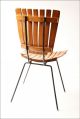 Mid Century Modern Wood Chair Vtg Arthur Umanoff Slat Wooden Danish Iron 50s/60s Post-1950 photo 8